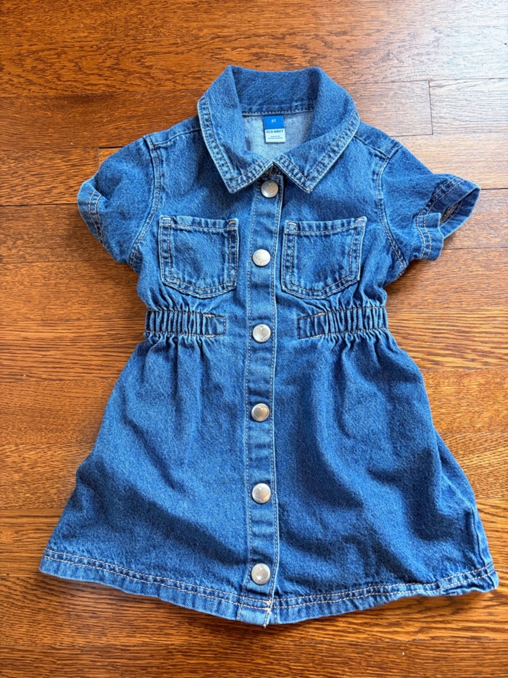 Old Navy Blue Denim Button-Up Dress